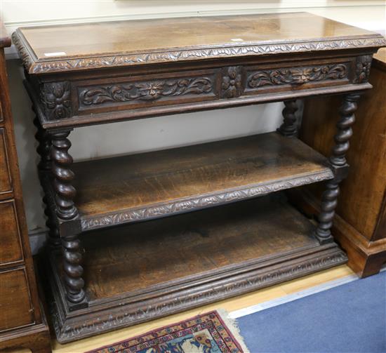 A carved oak buffet W.116cm